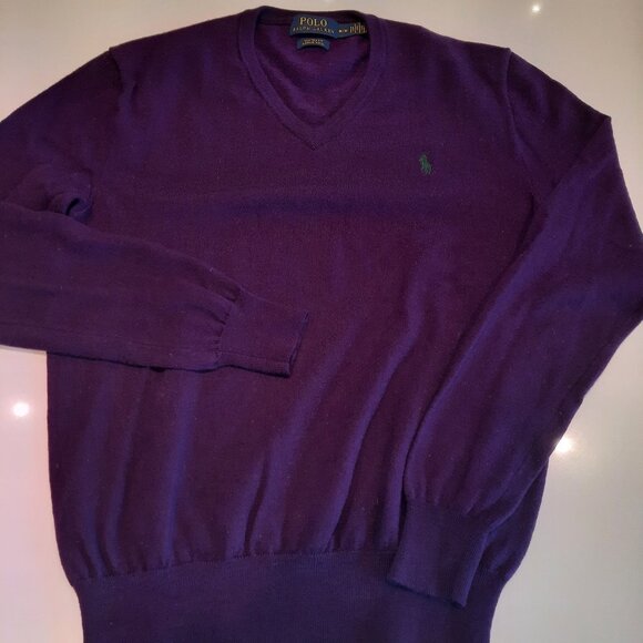 Polo Ralph Lauren - Custim Fit Merino Wool V neck sweater - Women's Medium - Picture 2 of 7